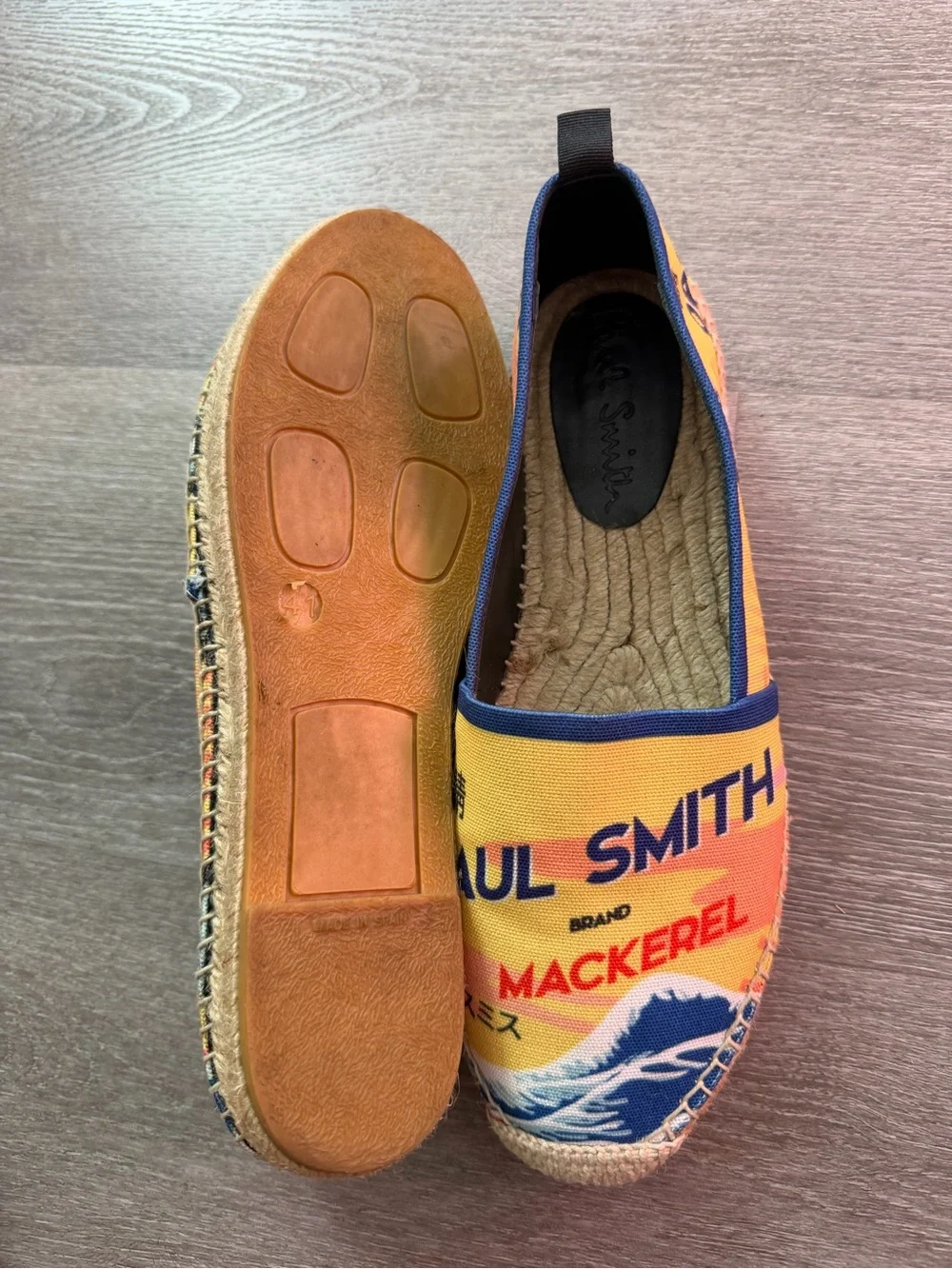 Paul Smith Yellow and Blue Graphic Espadrilles size 41 fits US10